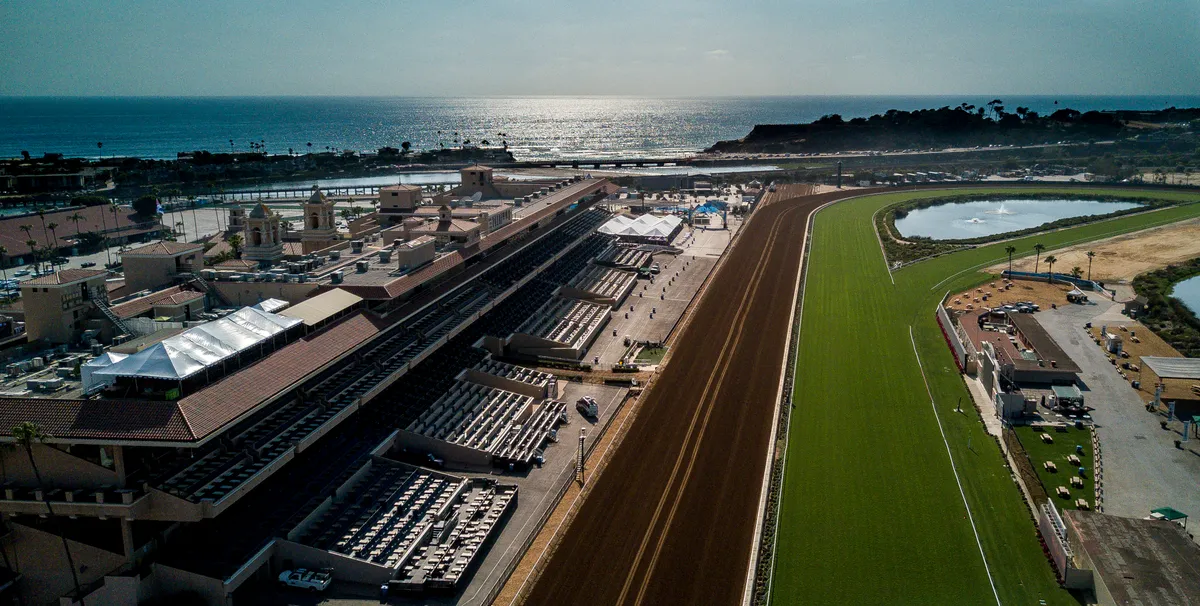 Del Mar Racetrack historic venue surrounded by upscale neighborhoods